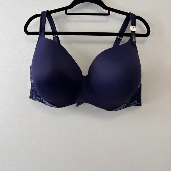 Deesse Lingerie Other - Deesse Women's Plus Size Bra 44H Blue Lace Contour T Shirt Underwire NWT